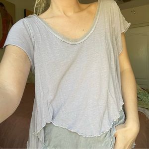 Free people grey racer back tee